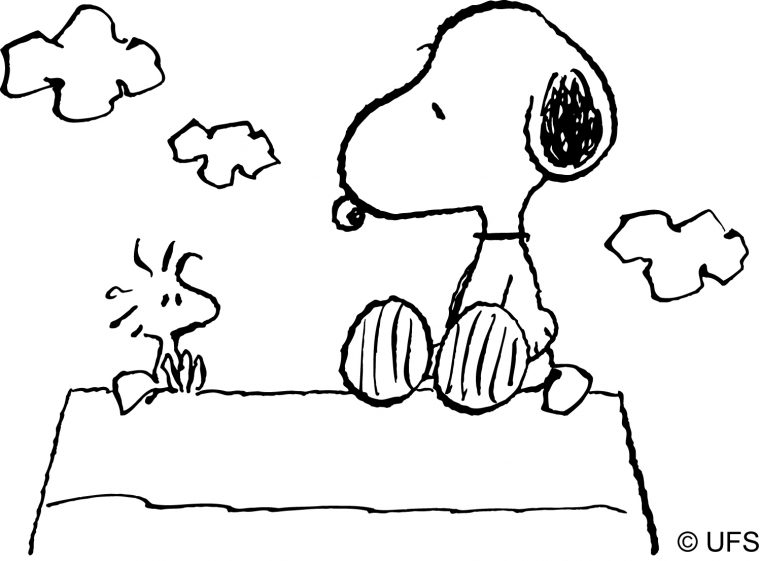 easy snoopy coloring pages
