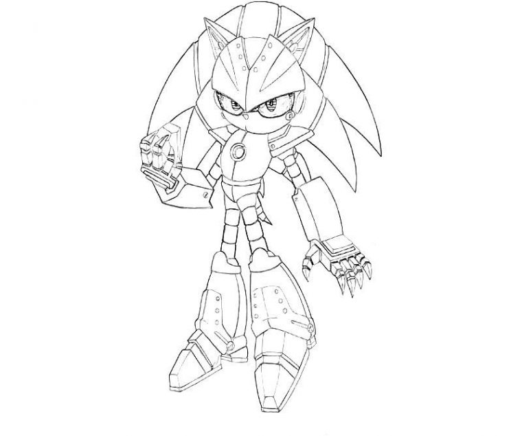 metal sonic coloring page