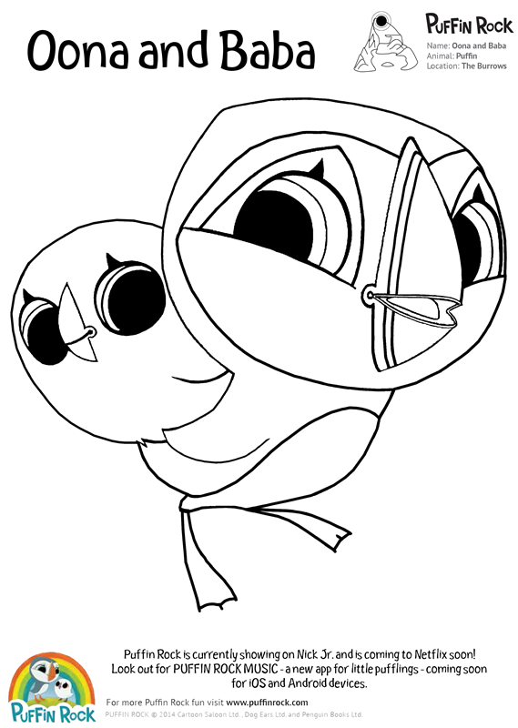 puffin rock coloring pages