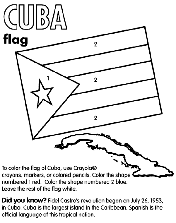 cuba flag coloring page