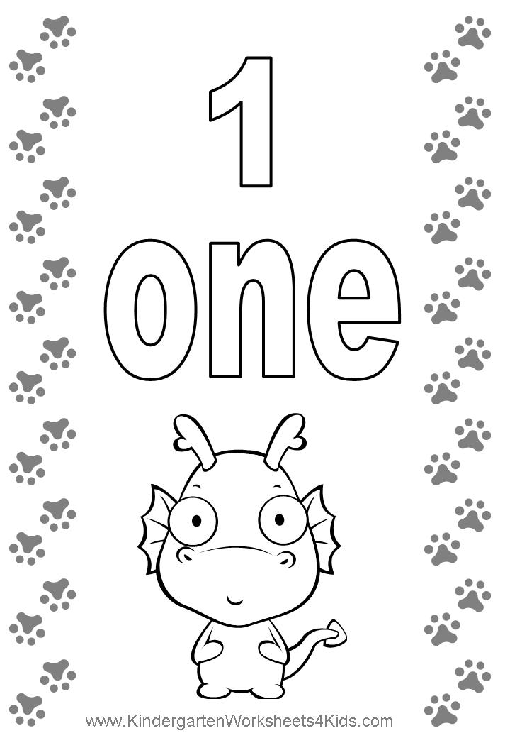 number one coloring page