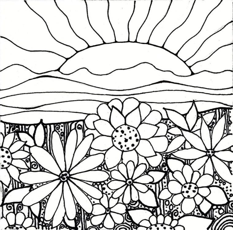 sunrise coloring page