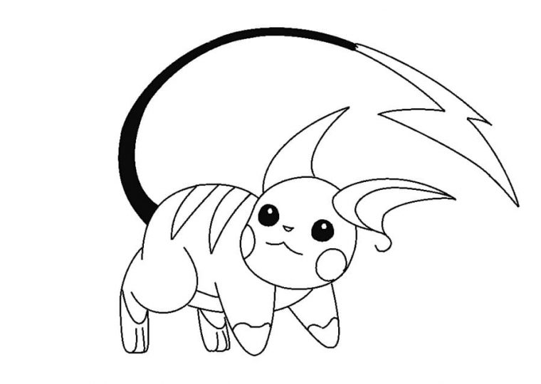 raichu pokemon coloring page