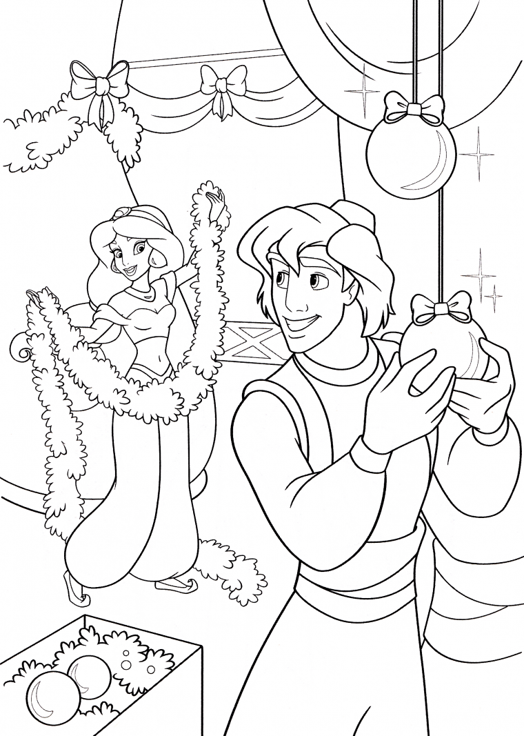 aladdin and jasmine coloring pages