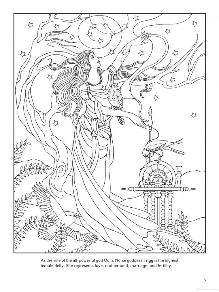 moon goddess coloring pages