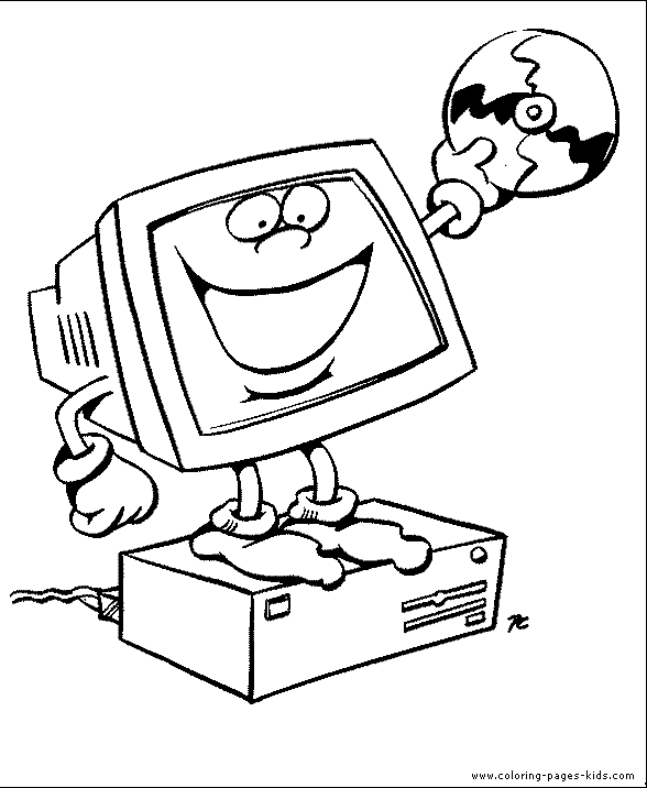 coloring page of a computer