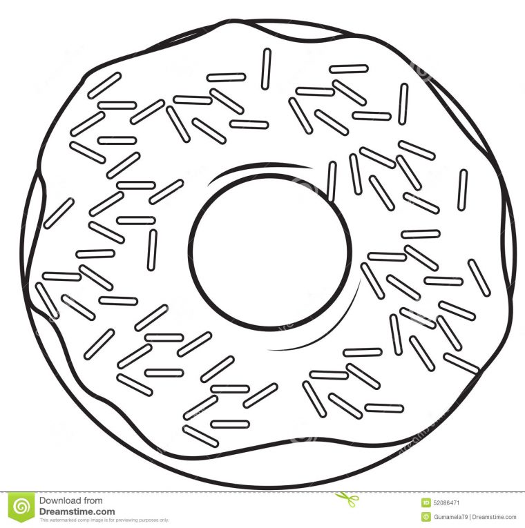 sprinkle donut coloring page