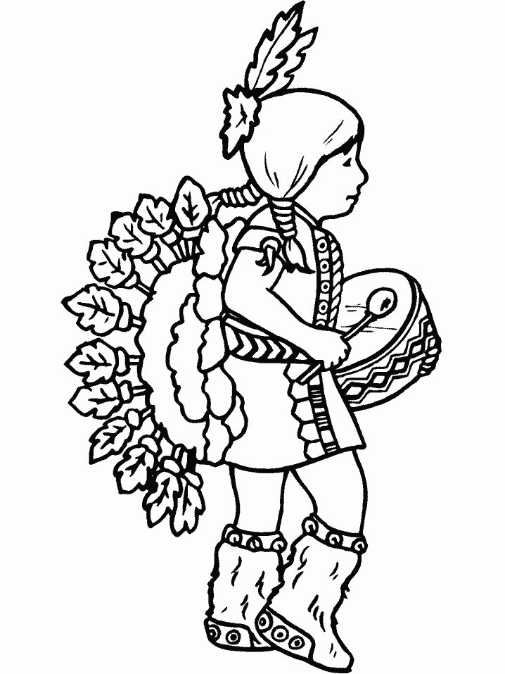 easy native american coloring pages