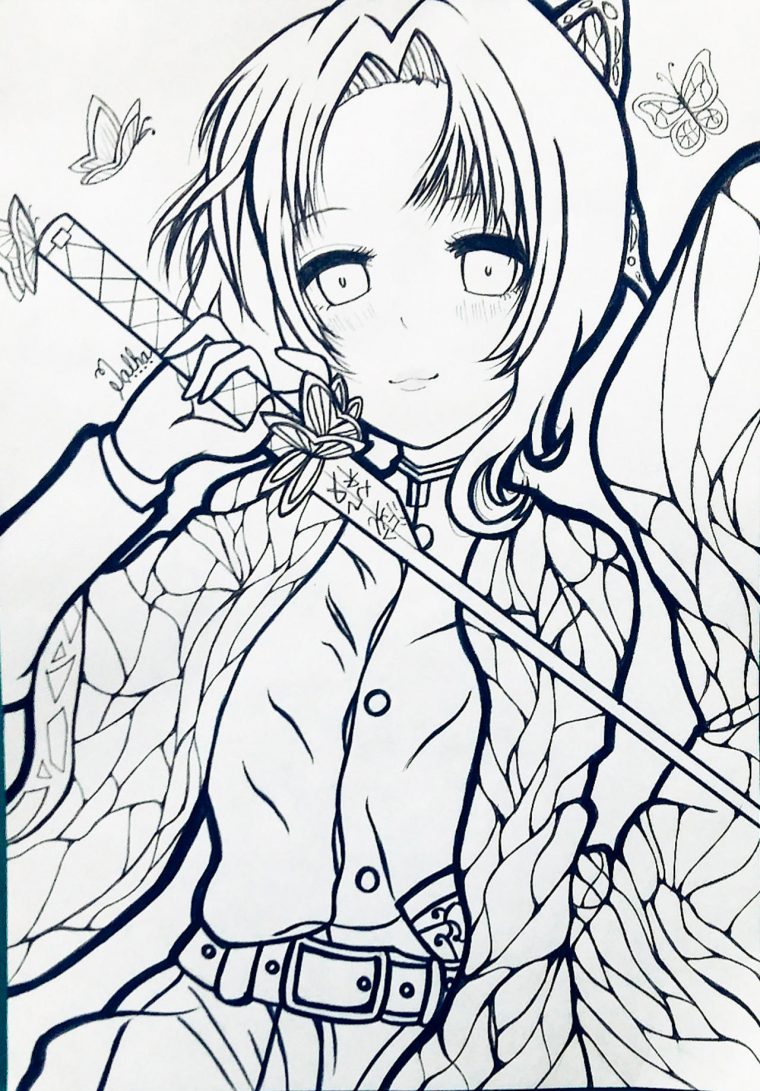 shinobu kocho coloring page