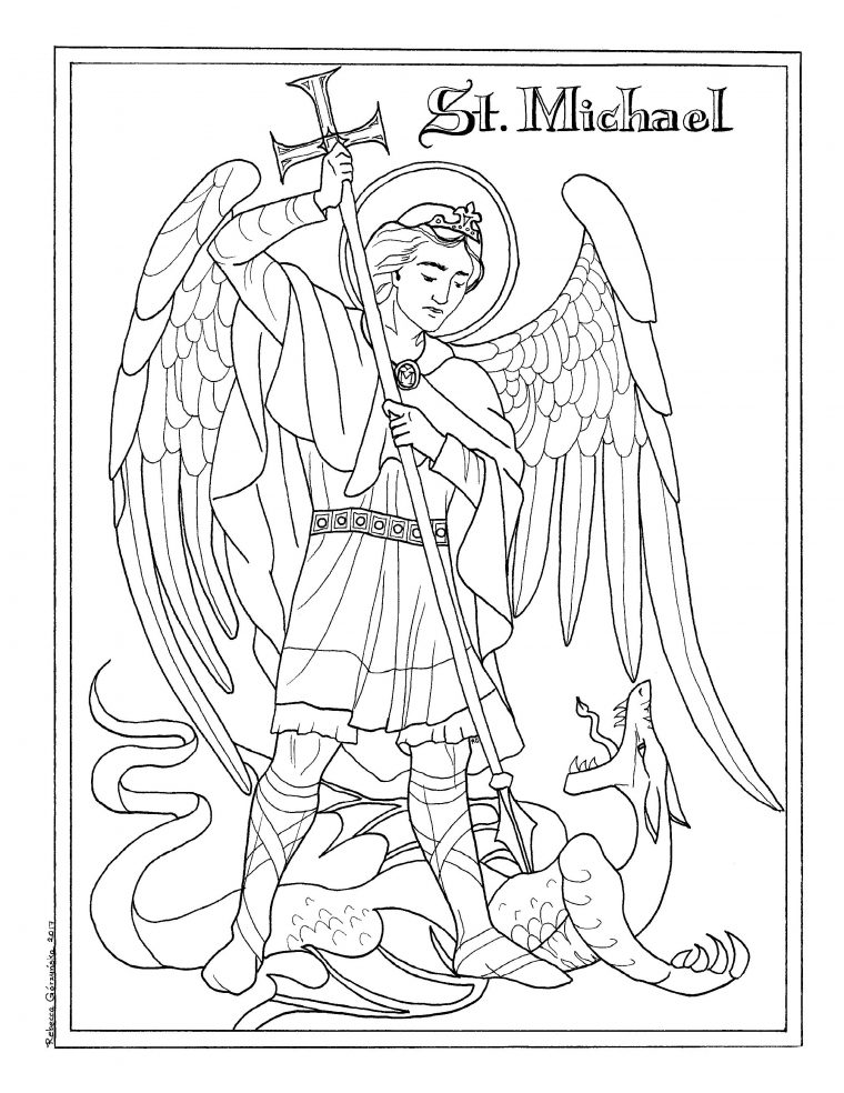 st michael coloring page