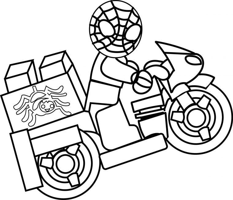 spiderman motorcycle coloring pages