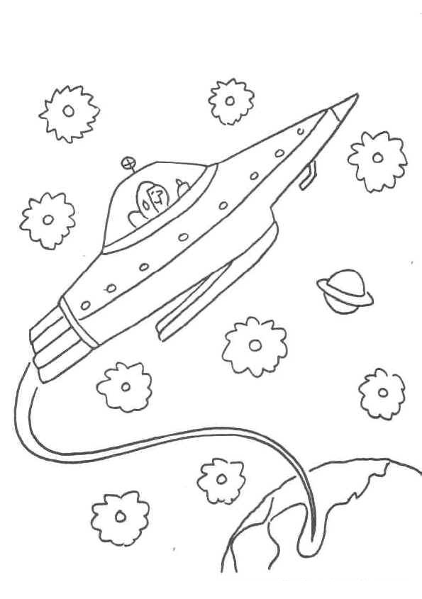 space ship coloring page