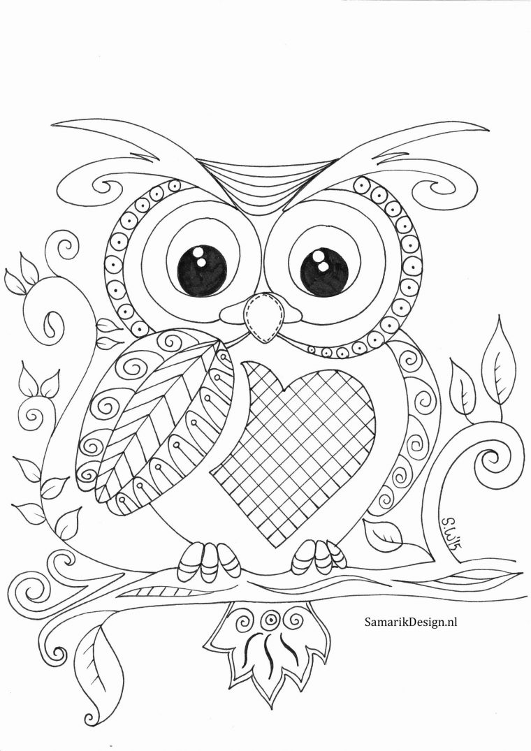 finished owl coloring pages