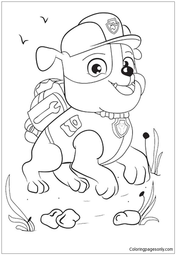 rubble paw patrol coloring pages