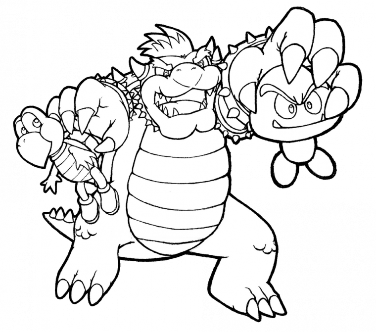 bowser’s fury coloring page