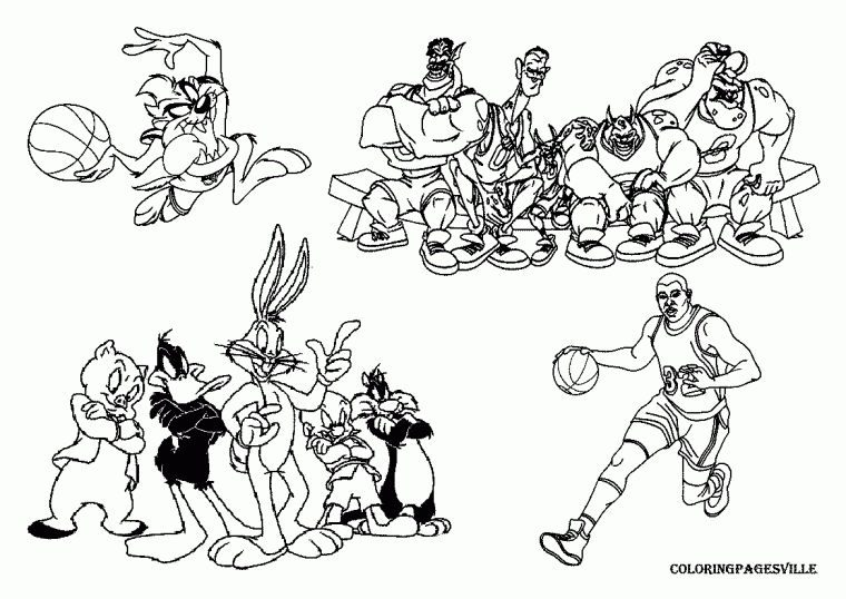 space jam coloring pages printable