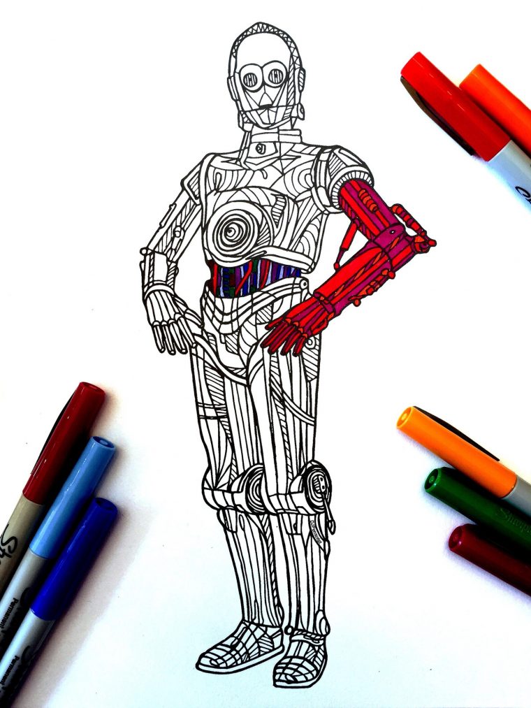 c3po coloring page