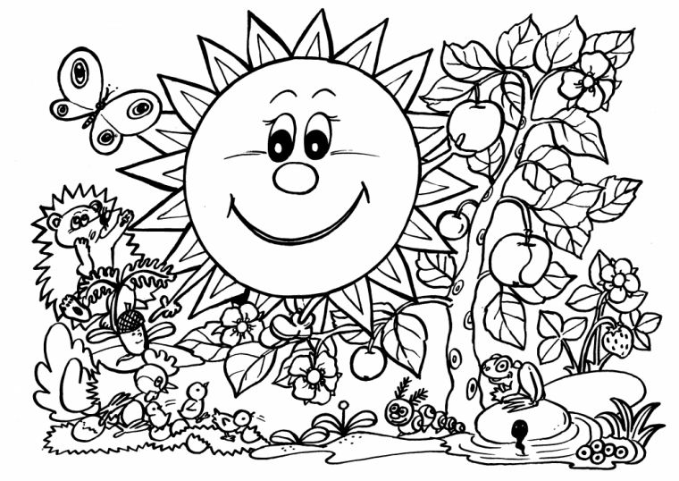 spring animals coloring pages