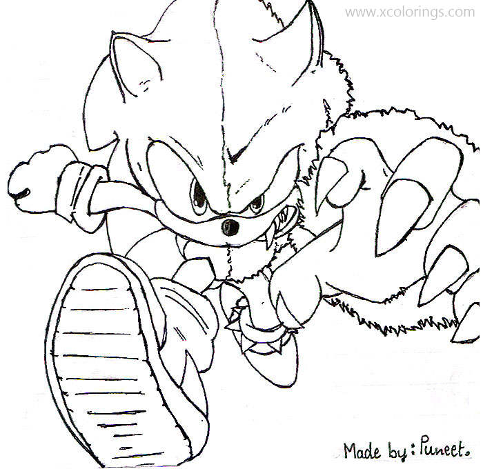 sonic exe fnf coloring page