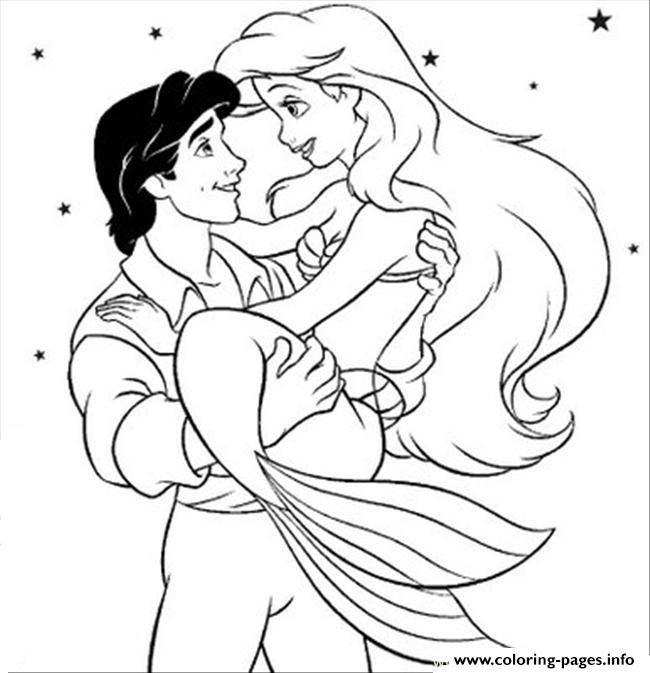 ariel and eric coloring page