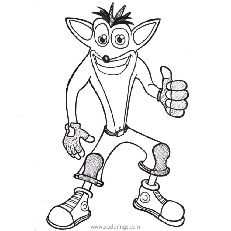 crash bandicoot coloring page