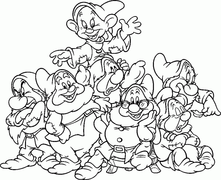 snow white and the seven dwarfs coloring pages