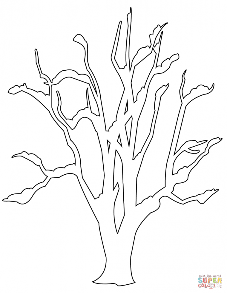 bare tree coloring page