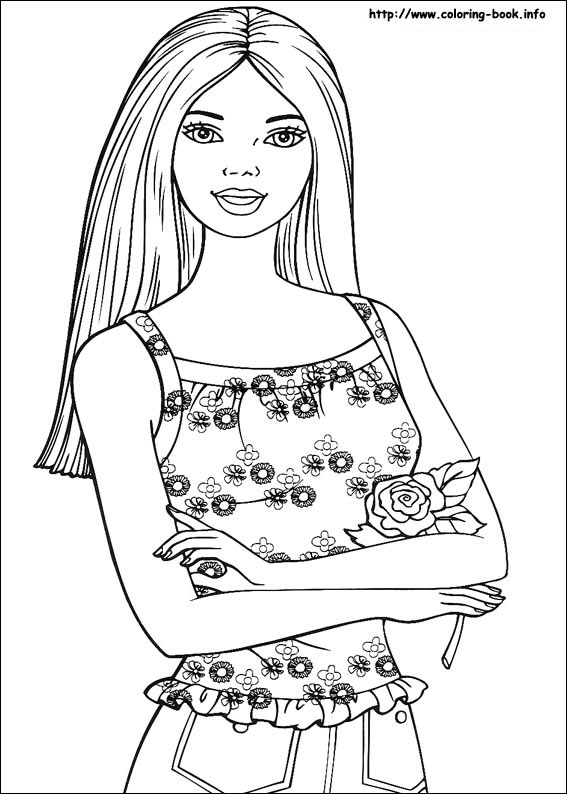 black barbie coloring pages