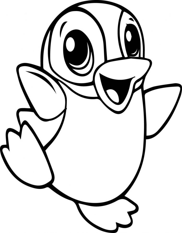 simple penguin coloring page