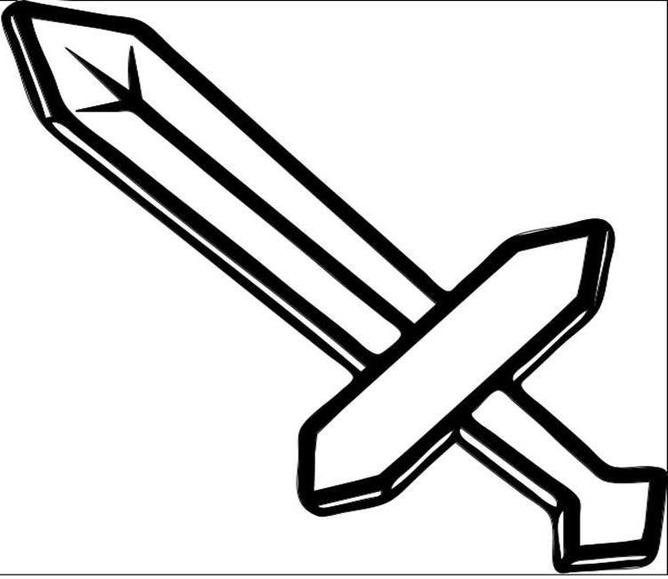 minecraft sword coloring page