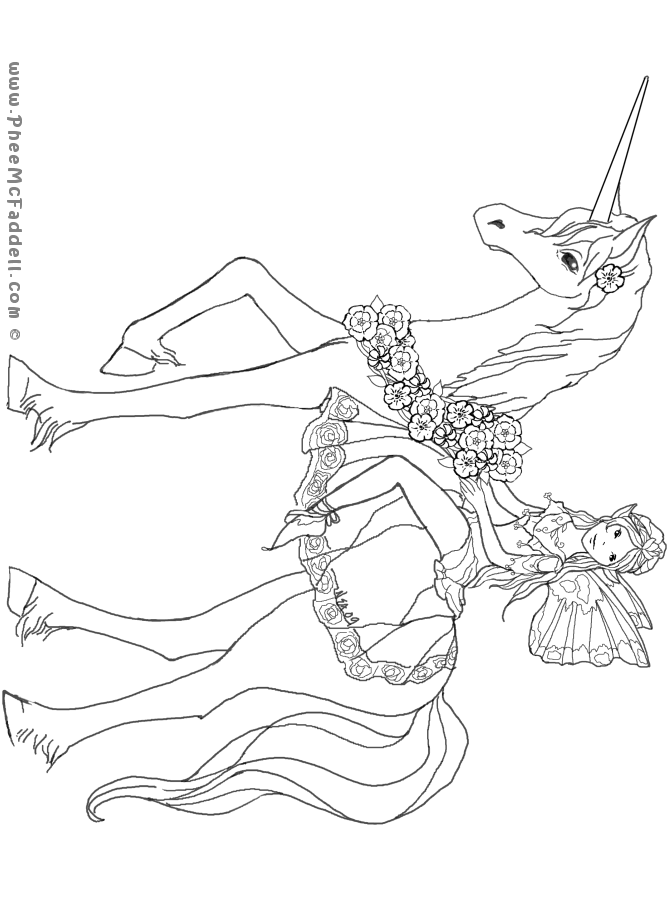 unicorn fairy coloring pages