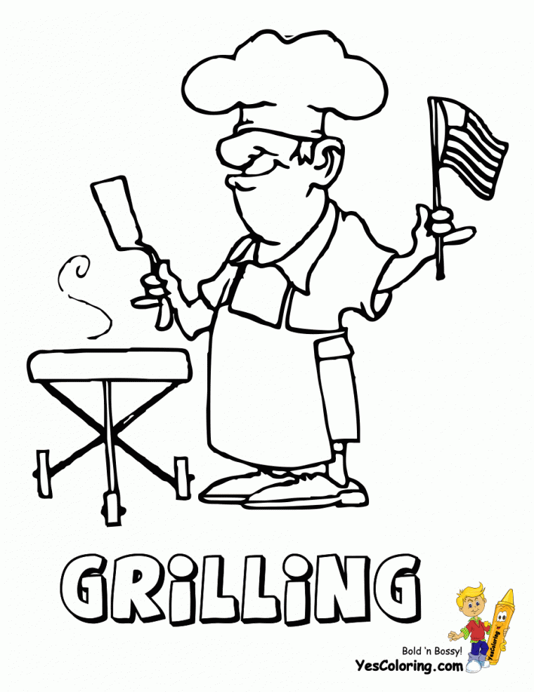 grilling coloring pages