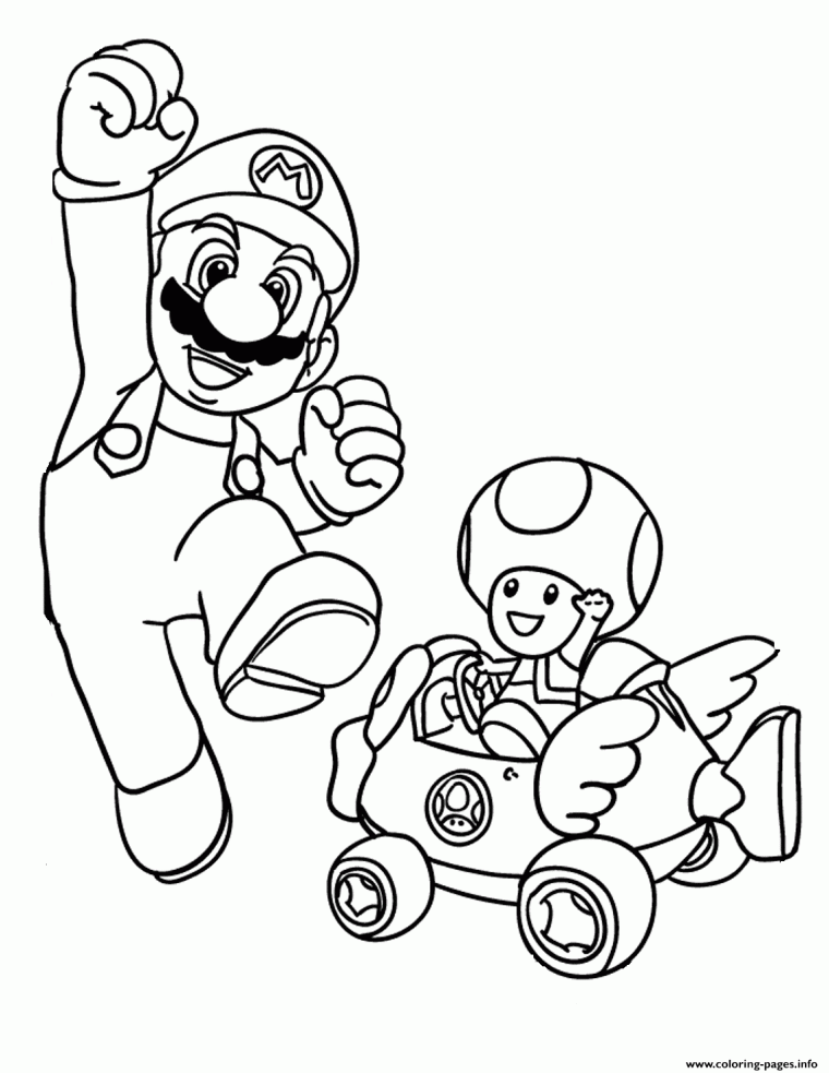 mario mushroom coloring page