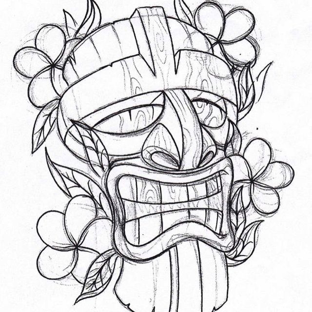 tiki coloring pages