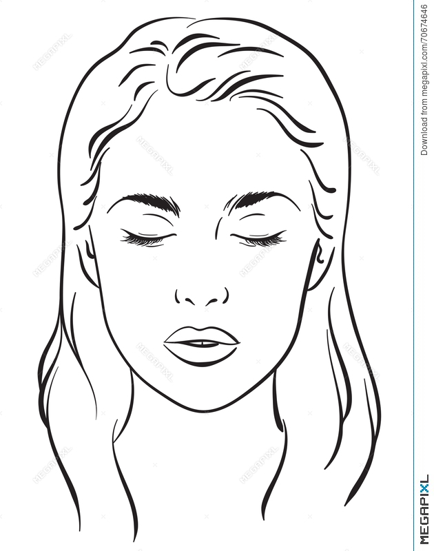 blank makeup face coloring pages