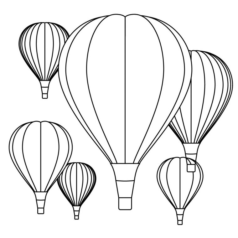 coloring page hot air balloon