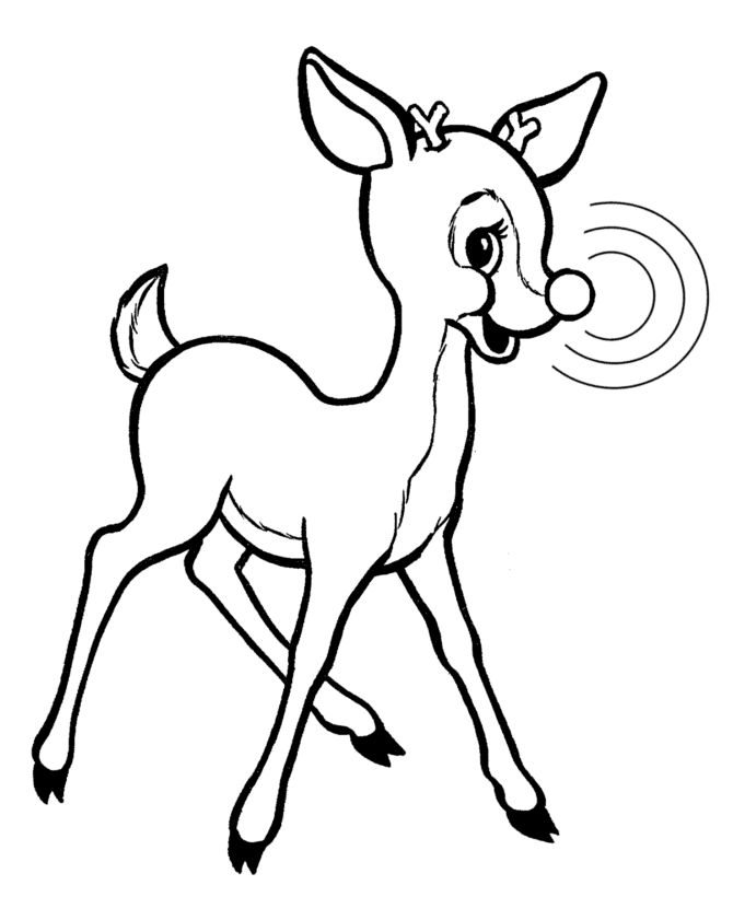 easy rudolph coloring pages