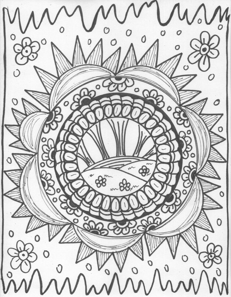 hippie coloring page