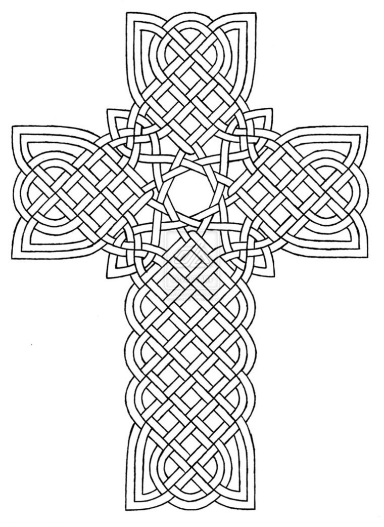 printable stained glass cross coloring pages