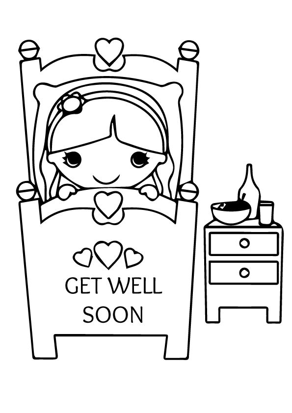 cute get well soon coloring pages