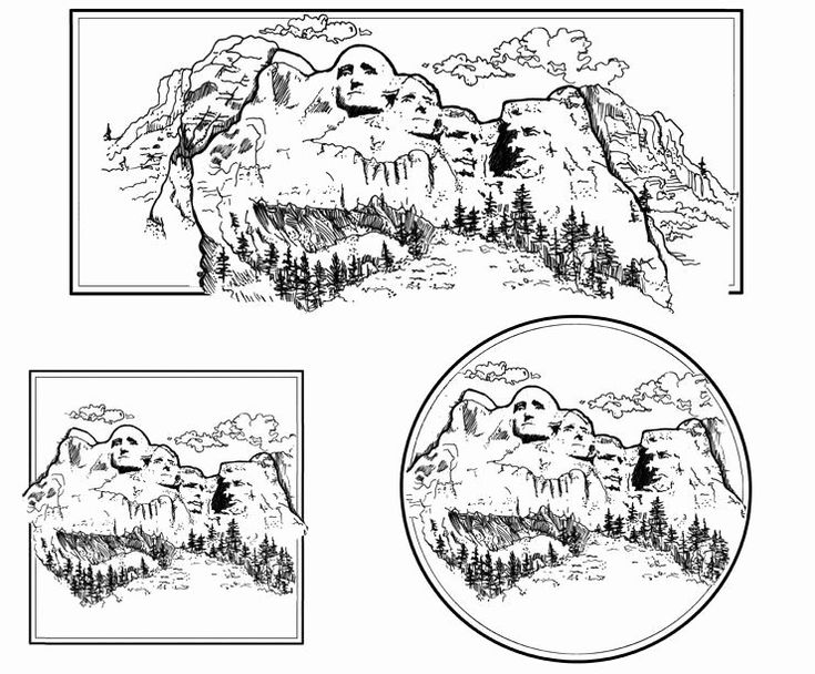 mount rushmore coloring page