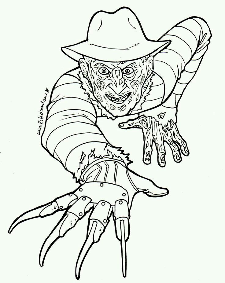 horror movie characters coloring pages