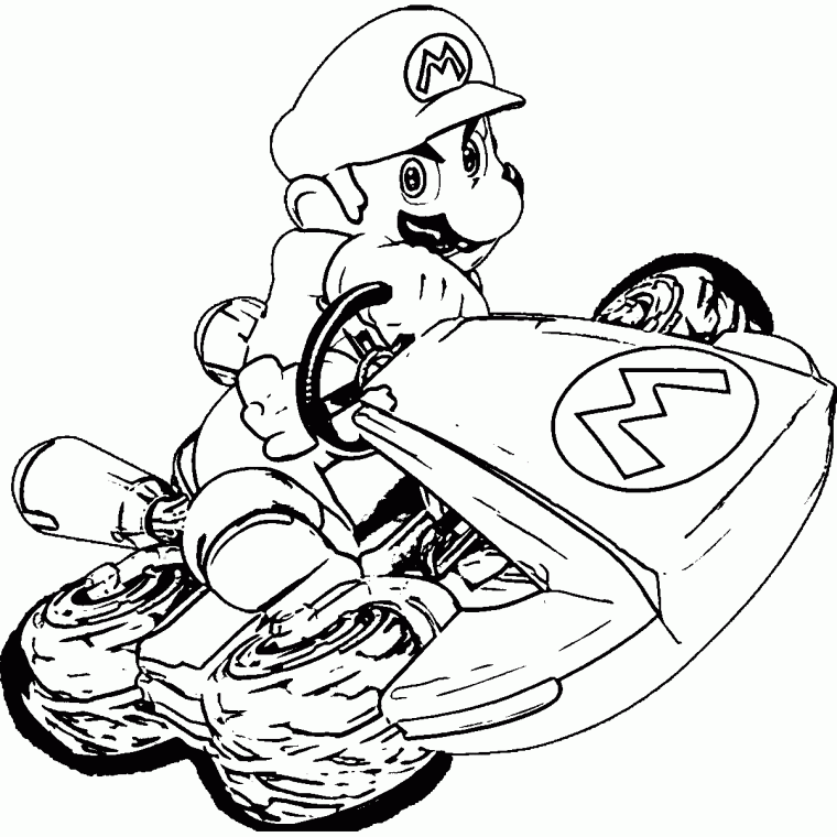 mario kart printable coloring pages