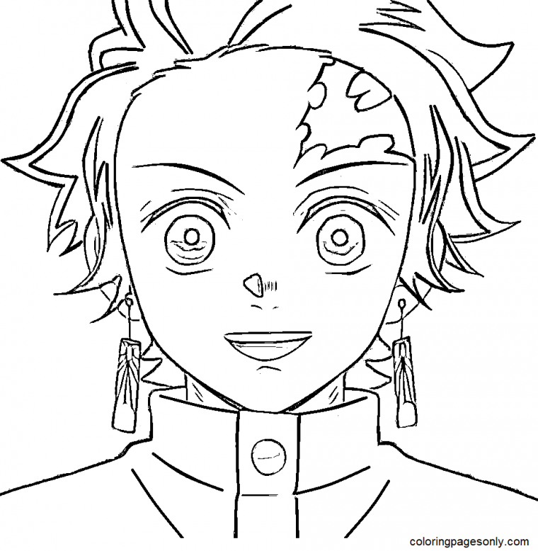 tanjiro kamado coloring pages