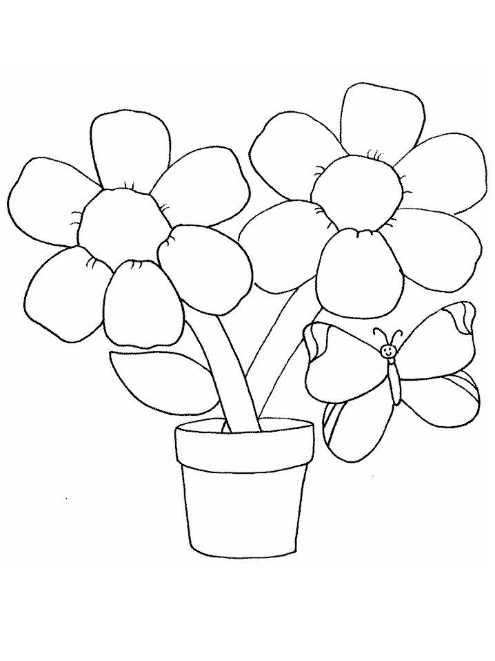 butterfly and flowers coloring pages