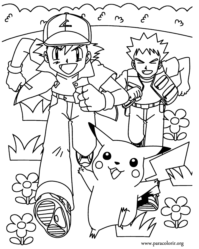 pokemon ash coloring pages