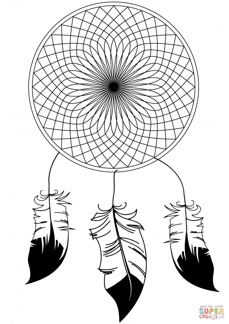 cute dream catcher coloring pages