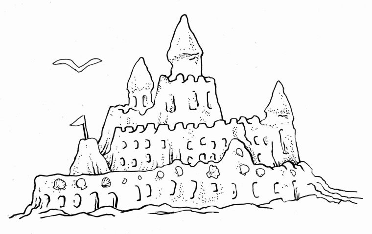 sandcastle coloring page