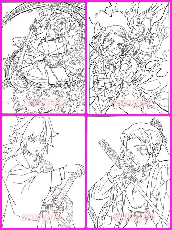 demon slayer coloring pages zenitsu