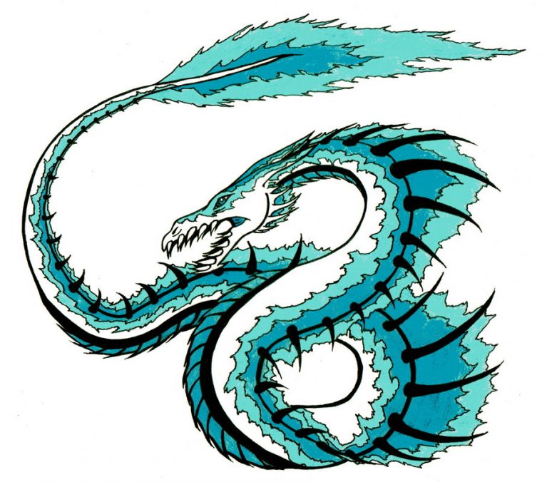 water dragon coloring page